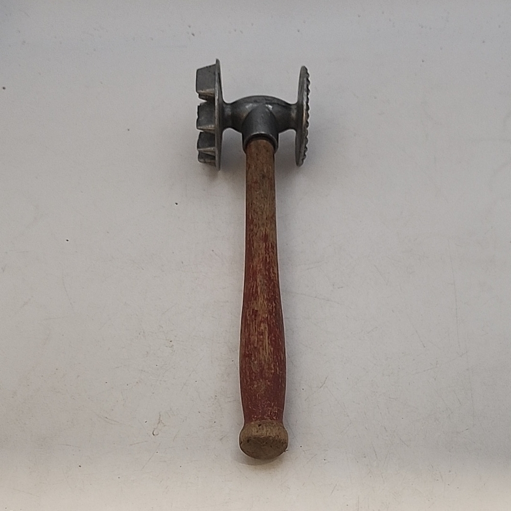 Vintage Meat Tenderizer w/ Wood Handle 9"